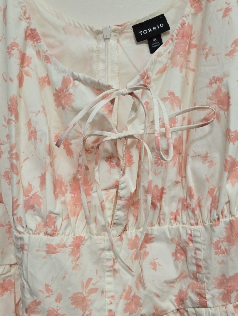 torrid White Floral Sundress with Blush Pink Print - Picture 3 of 4